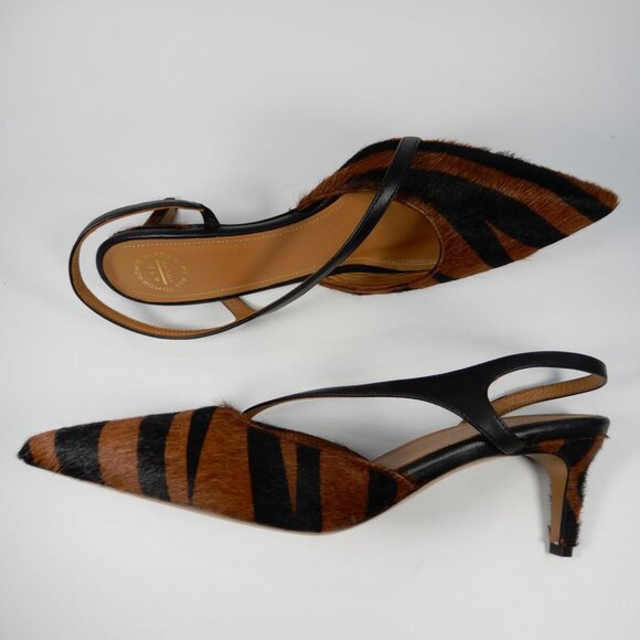 ATP ATELIER Riano Asymmetrical Slingback Pumps 40 10 Animal Calf Hair NEW $590 - Picture 15 of 16